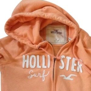 Orange Hollister Zippered Hoodie